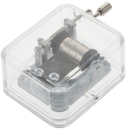 Zerodeko Mini Hand Spieluhr Geburtstag Acryl Spieluhr Happy Birthday in Silber Handarbeit Spielzeug