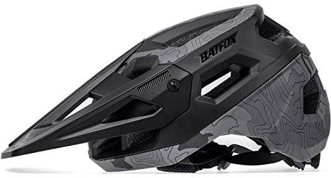 BATFOX Fahrradhelm, Leichter Komfort Mountainbike-Helm Skateboard Helm mit Visier, Atmungsaktiv Helme für Herren Damen Erwachsene Jugend, Verstellbar in der Größe-Green