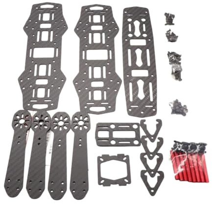 Jrpzcv QAV250 Kohlefaserrahmen 4-Achsen-Mini-RC-Muticopter FPV-Quadcopter-Drohnenrahmen, Schwarze Kohlefaser