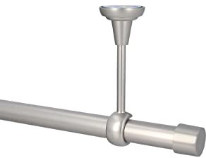 HDTL Gardinenstange Vorhangstange 25mm 1-läufig Deckenmontage Satin Matt 420 cm Zoya