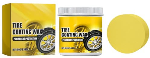 Reifenglanz-Premium Autoreifen Pflege für matten Seidenglanz-100g Autoreifen Glanzspray inkl. Auftragsschwamm für professionelle Auto Aufbereitung - Kunststoffpflege Auto Gummipflege (100g)