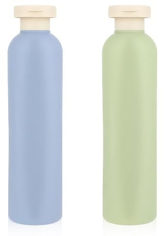 Qianyu 2 Pcs 260 ml Squeeze Bottles with Flip Cap Refillable Empty Leak Proof Small Plastic Travel Size Toiletries Squeezable Container Bottles for Creams Lotion Shampoo Conditioner