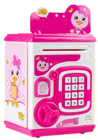 Coffre-fort Pour Enfants, Tirelire Avec Mot De Passe Et Verrouillage Par Empreinte Digitale, Banque D'argent Vocale, Mini Banque D'argent, Boîte D'économie D'argent Avec Mot De Passe Pour(Rose)