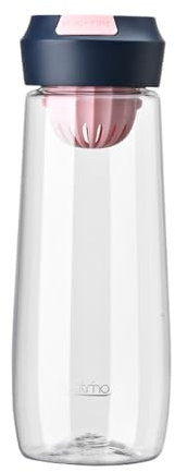 Vllcsla Petite Gourde Sport 500ml avec Poignée et Passoire, Étanche & Sans BPA Bouteille d’eau en Plastique pour Voyages en Salle de Sport, Transparente, Passe au Lave-vaisselle