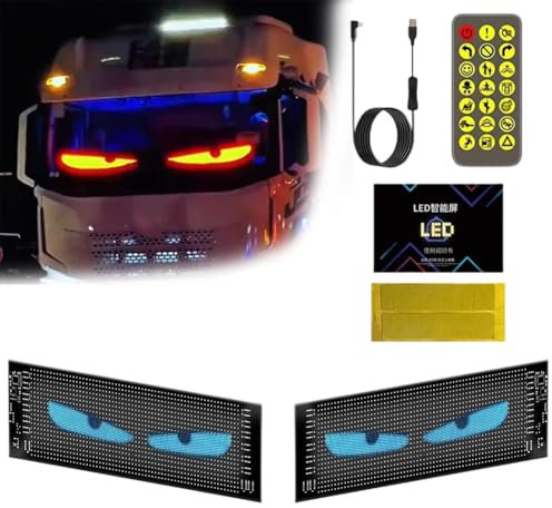 Lot de 2 phares LED dynamiques pour voiture, écran LED flexible, lentille de projection contrôlée par téléphone portable pour n'importe quelle voiture