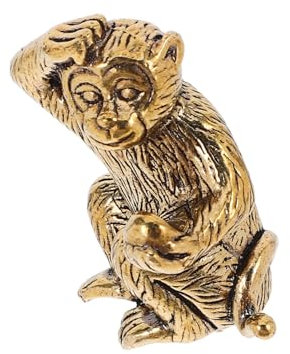 Goldene Affenfigur aus Kupfer, Kompakt, Retro, Tischdeko für Zuhause