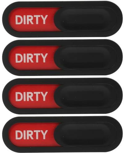 DECHOUS 4 Stück Spülmaschine Reinigen Schmutziges Schild 5 9 X 1 6 cm. 17 8 cm (7 Zoll) Kratzfestes Spülmaschinen-Indikator-Küchenhelfer-Kleber-Reinigungsschild Für Die Spülmaschine