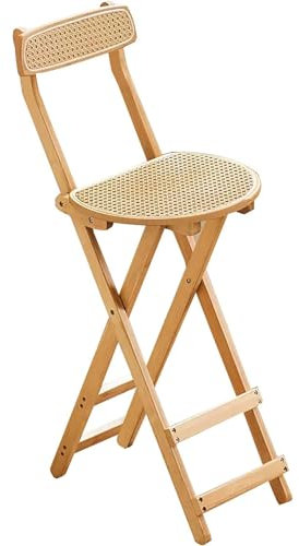 Tabouret de Bar Pliant, Tabouret de Bar Pliant avec Dossier, tabourets pliants en Bambou pour Adultes Portables, chaises Pliantes à Hauteur de comptoir, Tabouret Pliable, tabourets de Bar pl