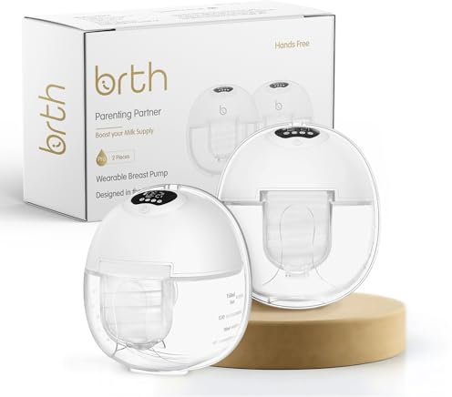 Birth Wearable Electric Breast Pump – Hands-Free, Pain-Free, Quiet Operation – Portable, USB Rechargeable, Strong Suction, BPA-Free – for Effortless Pumping Anytime, Anywhere (2 Units)