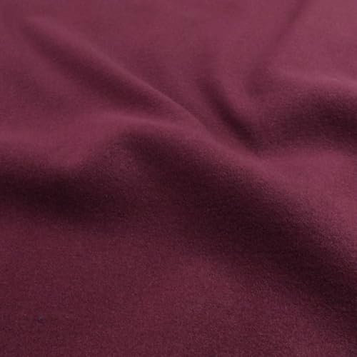 TOLKO schwerer Dekomolton Stoff 2mm dick | Vorhangstoff 145cm breit | Fotostudio Hintergrund Messe Theater Bühne Kino Moltonstoff Meterware zum Dekorieren (Bordeaux)
