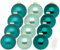 Inge Glas große Weihnachtskugeln mit Haken | Christbaumkugeln aus Glas | Set 12 Kugeln 8cm groß und 40 Aufhänger | Christbaumschmuck Weihnachtsbaumkugeln (Green Emerald | Petrol)