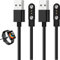 EuAcesry Smartwatch-Ladekabel, 2 Stück Magnetisches Ladekabel 2-polig, Universal-Sondenabstand 2,8 mm, Kontaktabstand kompatibel mit 2,5-3 mm, 60 cm (paramagnetisch und diamagnetisch)