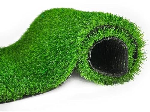 künstlicher Rasen für draußen Kunstrasenrollen Mit Natürlichem Aussehen, 2 Cm Dicke Synthetische Kunstrasen-Teppichmatte Mit Entwässerungslöchern, For Terrasse, Garten, Rasendekoration Im Innen- Und A