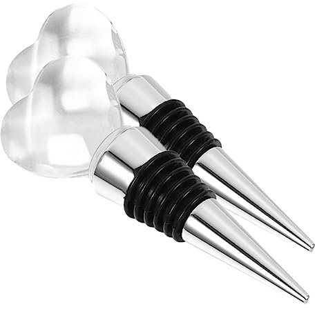 Generic 2pcs Heart Shaped Stopper Beer Electric Bottle Opener Cups Beverage Lever-arm Bottle Stoppers Drink Filters Shot Dispenser Clear Bottles Bottle Stoppers Crystal