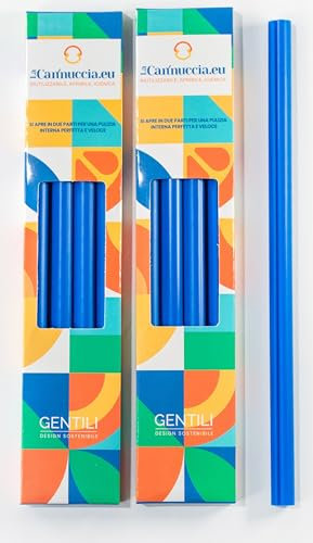 Pailles réutilisables en plastique, lot de 8 pièces, design ouvrable pour un nettoyage facile, lavable au lave-vaisselle (bleu), sans toxique