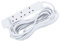 Status 10M Multi Plug Extension Lead, 4 Gang Extension Cable, White, 4 Socket Power Strip for Home Office School, 4WS10MCP10