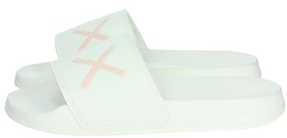 SUN68 Damen Slippers Logo Sandal, Bianco, 39 EU