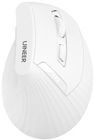 Souris Ergonomique sans Fil, Verticale Bluetooth Souris (BT5.0/4.0/2.4G), DPI à 4 Niveaux, Confort et la Réduction de la Fatigue du Poignet, Idéale pour l'Usage à la Maison, Bureau, Blanc