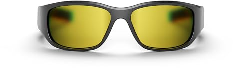 Reebok Lucyd Smart-Sonnenbrille, verspiegelt, polarisierte Gläser, HiFi-Bluetooth-Sportbrille, Goldfarben verspiegelt