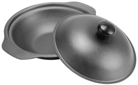 HOMOBABE Petite Cocotte En Fonte 18 Cm Pot En Fer Sans Revêtement Résistant Aux Acides Cuisson Économe En Énergie Pot En Argile Pour Poulet Braisé Et Riz Cuisson Traditionnelle