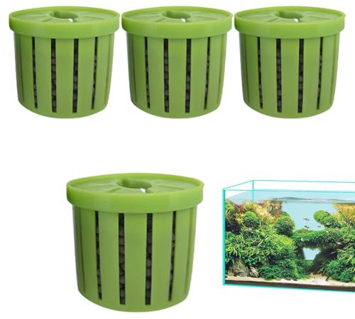 Portapiante per Acquario - Portapiante Pothos Acquario 4 Pezzi - Vasi Decorativi Porosi per Angoli di Giardino e Stagni