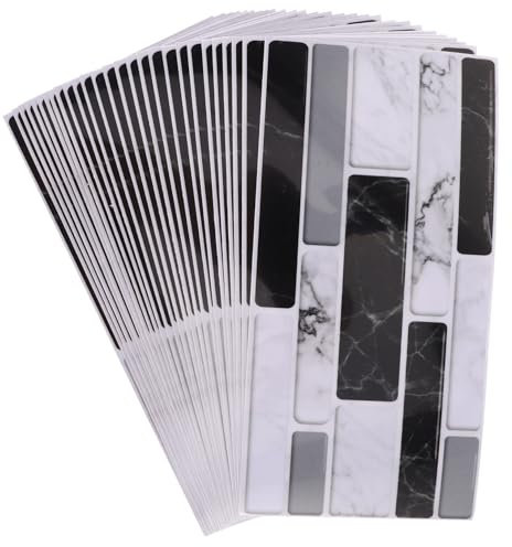 Operitacx 27 Stück Teiliges Selbstklebende Wandfliesen für Bad Wasserdichte Mosaikfliesen Marmoroptik Einfache Montage für Stilvolle Wandgestaltung