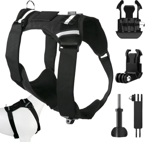 Hundegeschirr für Action-Kamera, leichtes Haustierzubehör, Brustgurt, Kamerahalterung, für kleine, mittelgroße und große Outdoor-Spaziergänge, Training, tägliche Reisen, Sport