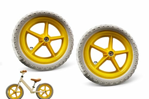 12 Zoll Balance Bike Ersatzräder 2er Set, Rutschfest & Stoßdämpfend Leise Einfach Montage für Kinderfahrrad