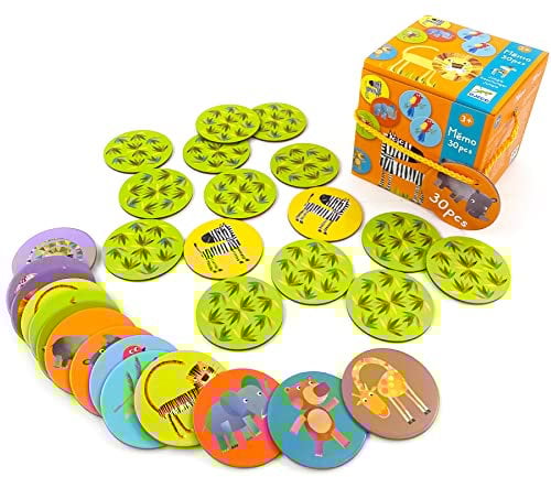 DJECO DJ08159 Jeu d'action et de réflexes DJECOEducatifs Mémo Jungle Multicolore