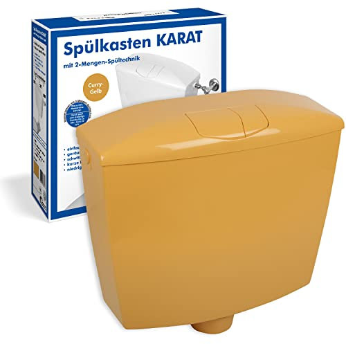 Sanitop-Wingenroth Spülkasten Karat | Tiefspülkasten mit Zwei-Mengen-Technik | 3,5 oder 6-9 l | Geräuscharm und vollisoliert | Variabler Anschluss | Curry | 21061 4