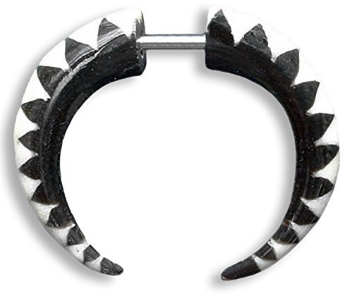 ISLAND PIERCINGS 1 Paar ! Fake Piercing Ohrringe Spiralen GESCHRAUBT Handarbeit Horn F028