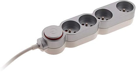 Bloc Home 4 Prises 16A 2P+T câble 1,5m - Argent - Zenitech