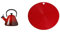 Le Creuset Kone Kettle with Whistle, 1.6 L - Cerise with Cooling Tool