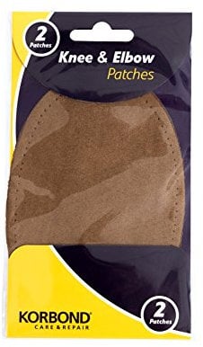 KORBOND 2 Pack Brown Knee, Elbow & Repair Patches, 0.3 x 10.2 x 18 cm – Iron or Sew On – Cover Rips, Holes, and Tears or Reinforce Worn Material – Machine Washable, Synthetic, 3 x 10.2 x 18 cm