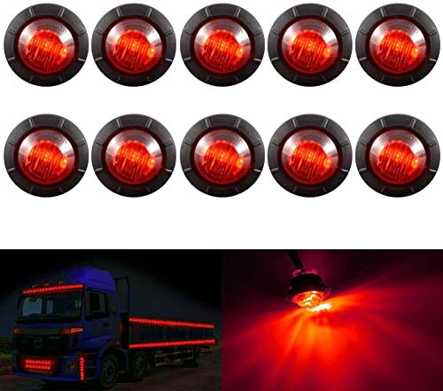 KATUR 3/4 runde LED Vorne Hinten Seitenmarkierungsanzeigen Licht Wasserdichte Kugel Abstand Licht 12 V für Auto Lkw (Rot)
