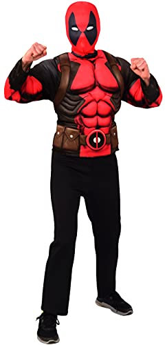 Rubies Costume Top e maschera Deadpool per adulti, Accesori, Complementi dei costumi, Unisex, Taglia Unica, Licenza Ufficiale Marvel Deadpool 3 per Carnevale, Feste e Cosplay