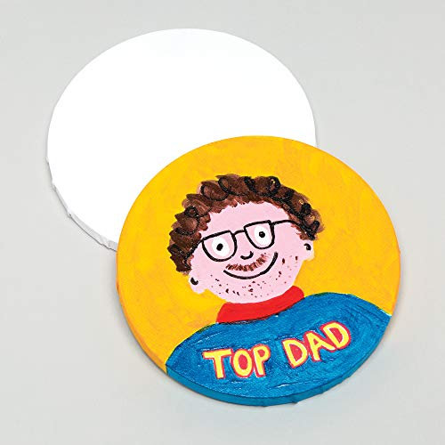 Baker Ross Circular Fabric Canvas, Primed And Stretched Canvas Perfect For Painting, Artist Work And Arts And Crafts (Pack Of 2) , Assorted , AR535