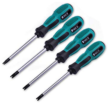 OLIREXD 4 Stück 16 cm U-förmige magnetische Spitze Schraubendreher Anti-Rutsch-werkzeug (1,7, 2,0, 2,3, 2,6).