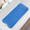 TEESHLY Bathtub Mats for Shower Tub Extra Long Non-Slip Bath Mat, Shower Mat with Drain Holes and Suction Cups, Bath Tub Mat for Bathroom with Machine Washable (Blue Translucent)