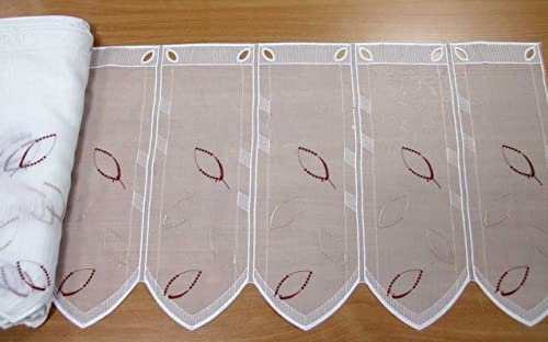 Verdi 1 Teil/Lamelle Kurzgardine mit Stangendurchzug Ecru`-Mehrfarbig 16x30cm B/H