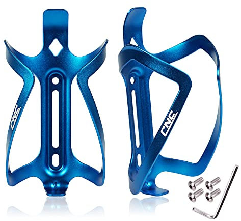 CNC Portabidon para Bicicleta,Soporte Agua Bicicleta,Porta Bidon Bici-Aluminio Portabidones,MTB Soporte Botella Bidón Bicicleta,2 pcs, Azul