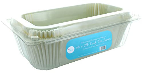 Doric 2lb Loaf Tin Liners, 40 Pack, Non-Stick Siliconised Greaseproof Paper for Baking Bread and Cakes, Air Fryer Liner, Made in The UK, White