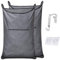 KINGSUSLAY Hängender Wäschekorb, Hängender Wäschekorb mit Aufhängehaken, platzsparender Badezimmer über der Tür Wäschesack (Beliebt Heather Grey, 2er Pack)
