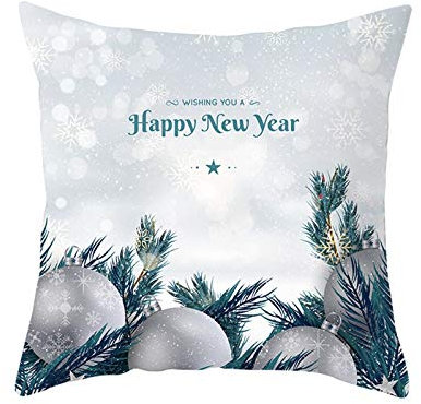 EHOMERY Kissenbezüge Wohnwagen Kissenhülle Seide Christbaumkugel Seide Zierkissenbezüge Nackenrolle Kinderzimmer Wohnzimmer Sofa Dekoration Helles Graugrün 16X16 Inches
