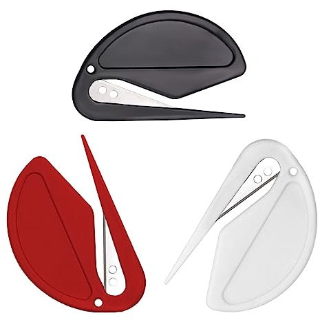 Jagowa 3Pcs Letter Openers, Plastic Envelope Cutter Secure Mail Opener Tool for Package Paper Cutting in Office Home School (Random Color)