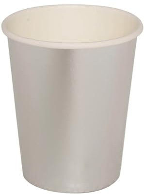 FIESTAS GUIRCA | 6 Gobelets Jetables (240 ml) (10 cm) - Décoration de Table pour Fêtes d'Anniversaire et Nouvel An - Idéal pour Célébrations et Événements - Argent