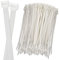 ISOLATECH 100pcs colliers de serrage blancs 100mm x 2,5mm, protection contre la corrosion et les acides, retardateur de flamme UL94V2, résistants aux UV et aux intempéries de -35°C à +85°C