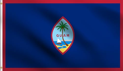 DMSE United States Territory of Guam Flagge, 6 x 90 cm, 100 % Polyester, 100D-Flagge, UV-beständig (6 x 90 cm)