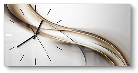 DEQORI Glasuhr | vertikal 60x30 cm | Motiv Diagonaler Schweif | große XXL Design Uhr aus Glas | leise Wanduhr für Wohnzimmer & Küche | moderne Hingucker Uhr für die Wand