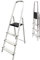 MYPRO Aluminium Trittleiter - 4 Stufen Klappleiter - rutschfeste Oberfläche Handläufe - Geschlossene Höhe 1480 mm Podesthöhe 770 mm